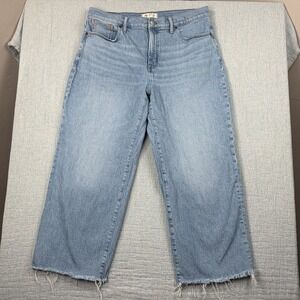 Madewell Jeans size 32 High Rise The Curvy Perfect Vintage Wide Leg Crop Jeans